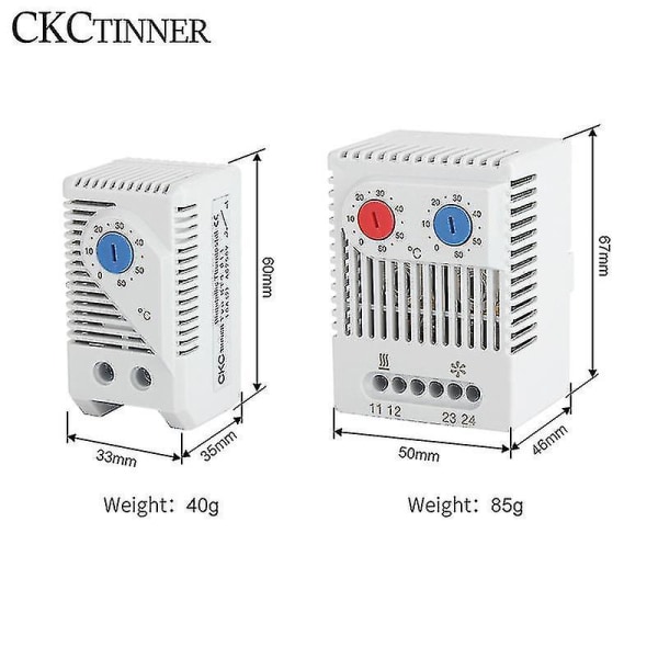 1 stk kabinet minitermostat Kto011 Kts011 Zro011 Normalt åben/normalt lukket Kompakt mekanisk temperaturregulator KTO011