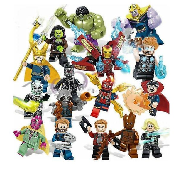 16 stk Super Heroes Avengers Infinity War Mini figurer-1