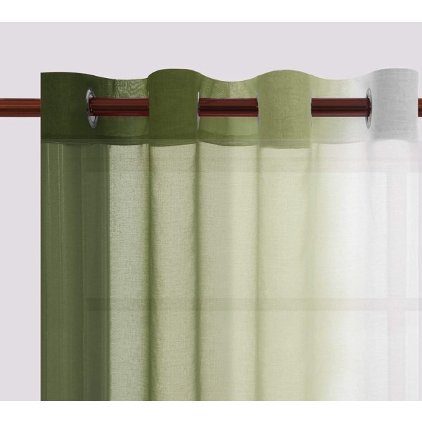 Gardin med ett genomskinligt mönster med genomskinlig dekor (olivgrön, 132*160cm, med perforeringar),