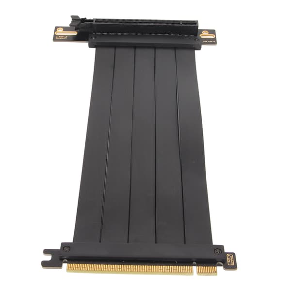 PCIe 4.0 X16 Riser Kabel Høj Hastighed Fleksibel GPU Forlænger 90 Grader til RTX 4090 Sort 30cm 11.8in