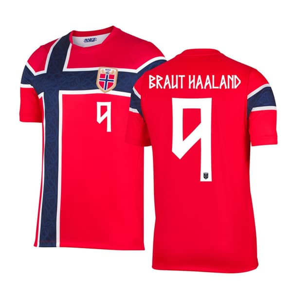 Norges herrlandslag 2026 27 VM Hemmatröja Spelarversion Haaland 9 L