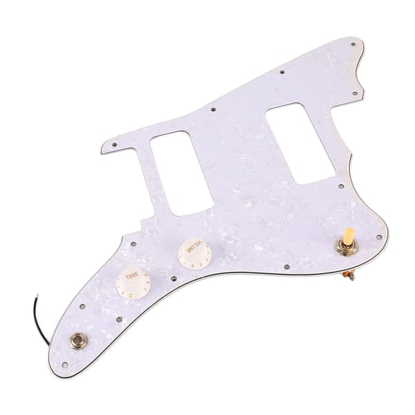 Loaded Pickguard Metal Plastik Forudkablet Guitar Pick Guard Scratchplate Bagplade Tilbehørssæt Hvid Perle GP505