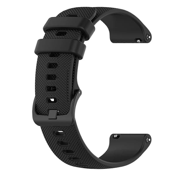 22mm Watch Strap for Samsung Galaxy Watch3 45mm / Asus Zenwatch Silicone Strap Grid Pattern Black