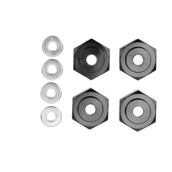 4 stk. RC Hex Kobling Professionel Hjuladapter i Aluminiumlegering til 1 10 RC Biler Sort