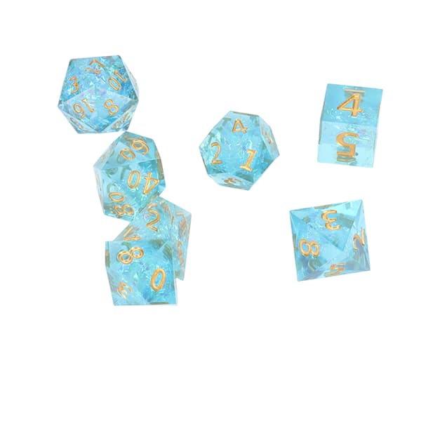 7 stk. Resin RPG Terning Sett Polyedriske Terninger for Bordspillfestgaver
