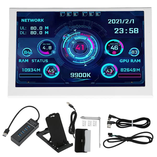 5 tommer Dator Temperatur Monitor IPS USB Mini Skærm PC Sensor Panel Display CPU GPU RAM Data Monitor til Windows