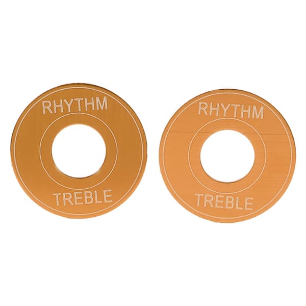 2 STK. Elektrisk Guitar Switch Pakninger Tre Gear Toggle Switch Indikator Skive Rytme Diskant Ring Plade Guld