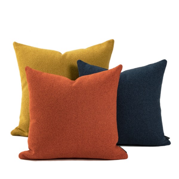 Bomuld og hør sofapude, ensfarvet, hørpude, ryglæn, homestay pudebetræk, 45 * 45 cm, orange,