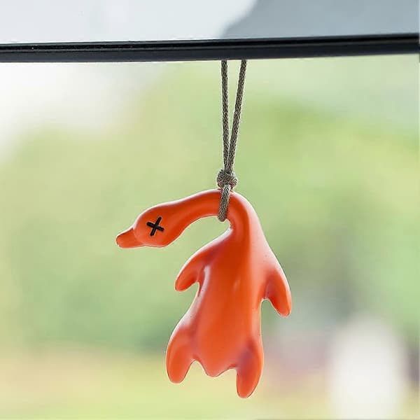 Stekte ender svingbilanheng Miniatyrbilpynt Gave til bilvindu Red