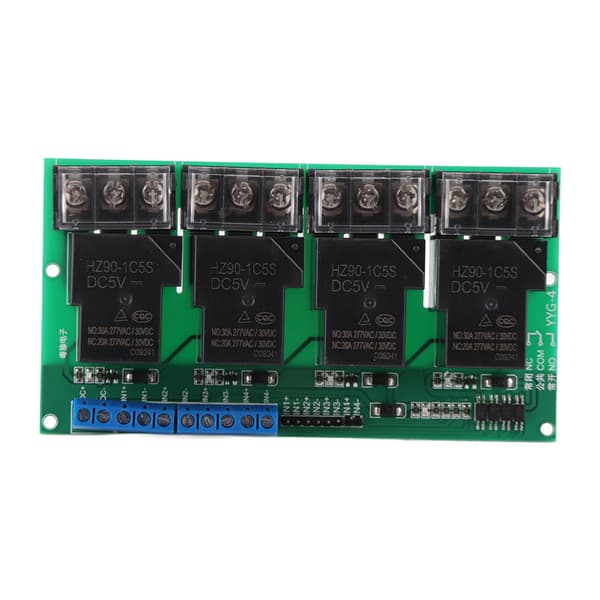 Højtydende firevejs relæmodul kontrolpanel optokobler isolation 30A YYG-4 DC5V