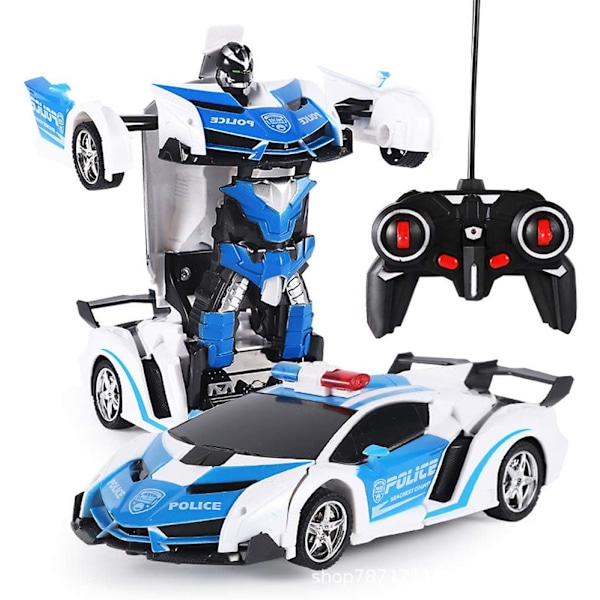 Fjärrstyrd bil, 2 i 1 transformerande robotbil, transformerande fjärrkontrollbil med en knapptryckning och transformerande robot, pedagogisk set för barn, B