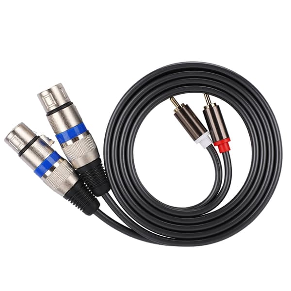 Dobbelt RCA Han til XLR Hun Audio Adapter Kabel Patch Cord Dobbelt Række PVC Tråd