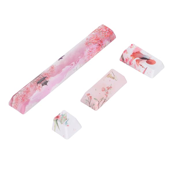 Peach Blossom Beauty Mønster Keycap Sæt 4 Taster Space ESC Enter Numpad Enter DIY