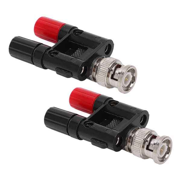 2 stk. BNC han til dobbelt 4 mm banan hun socket bindende post RF koaksial splitter adapter