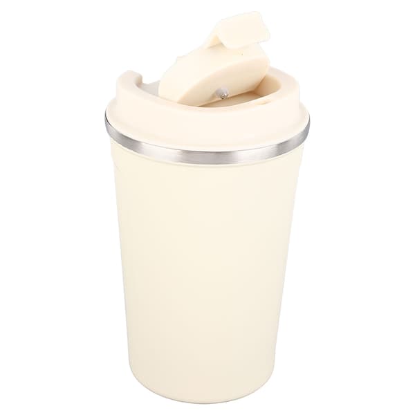Smart Temperaturmätande 304 Rostfritt Stål Isolerad Resemugg för Kaffe 380ml Vit med Lock
