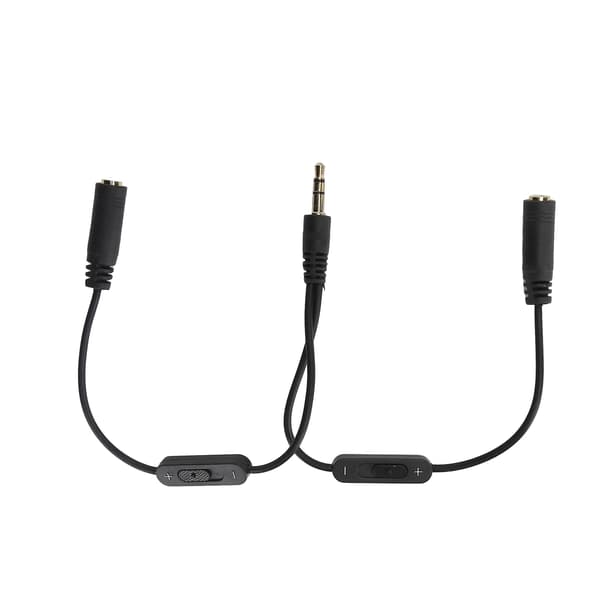 Stereo 3,5 mm til dobbel hun 1 til 2 hodetelefonadapterkabel med bryter for par