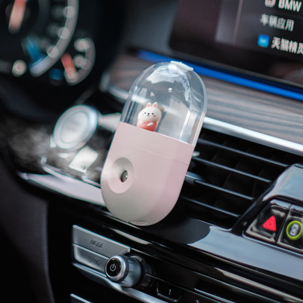 USB Car Mini Portable Luftfuktare Nano Water Spray (rosa) Pink Rabbit