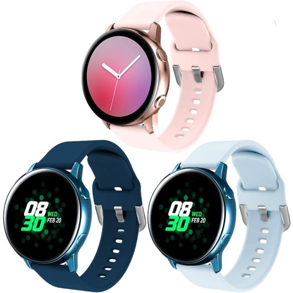 Silikonrem kompatibel med Samsung Galaxy Watch 3 41mm Rem / Active Strap 40mm / Active 2 Strap / Galaxy Watch 42mm Rem, Dam Herr Soft Silico