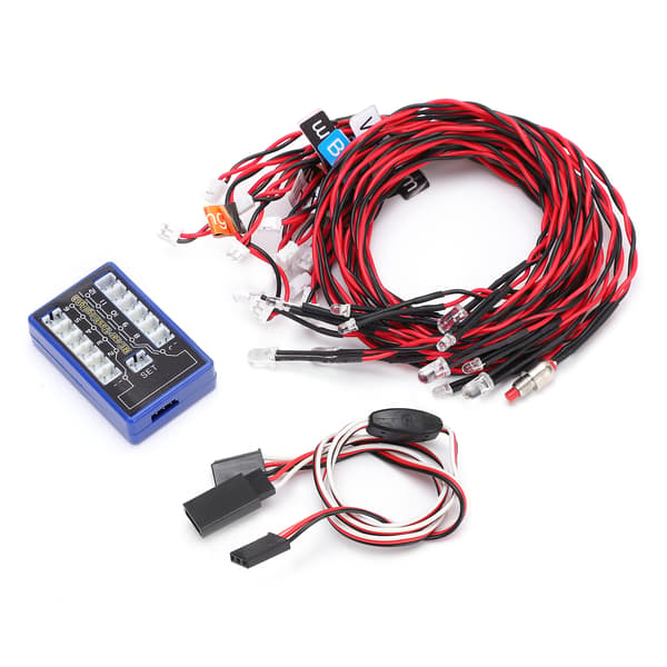 12 LED blinkende lyssystem for RC-biler 4,8-6V DC