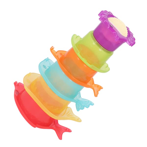 6 stk. Fargerike Fisk Stablekopper Baby Badeleker Vannlek Stablebare