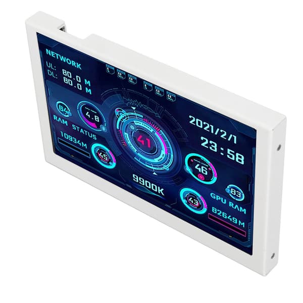 5 tums dator temperaturmonitor USB miniskärm för AIDA64 PC CPU GPU RAM Data Monitor Vit
