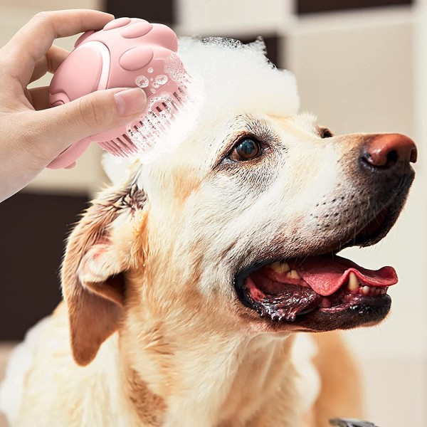 Hunde- og kattebadebørste Silikone Gummikam Hundeplejebørste Hvalpe Silikone Massagebørste Hårplejerengøringsbørste