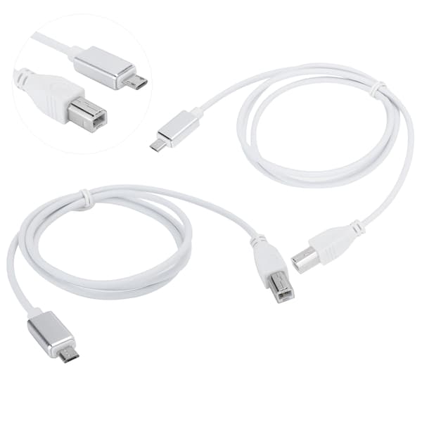 2 st V8 Elektrisk Piano MIDI-kabel Micro USB till B-typ Kompatibel Surfplatta PC
