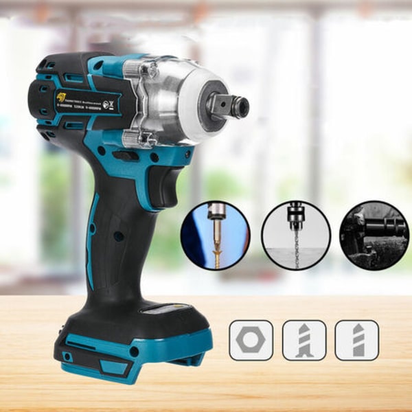 (Without Battery) Brushless Cordless Electric Impact Wrench Screwdriver 1/2" Socket Wrench Stepless Shift Switch Max Tor