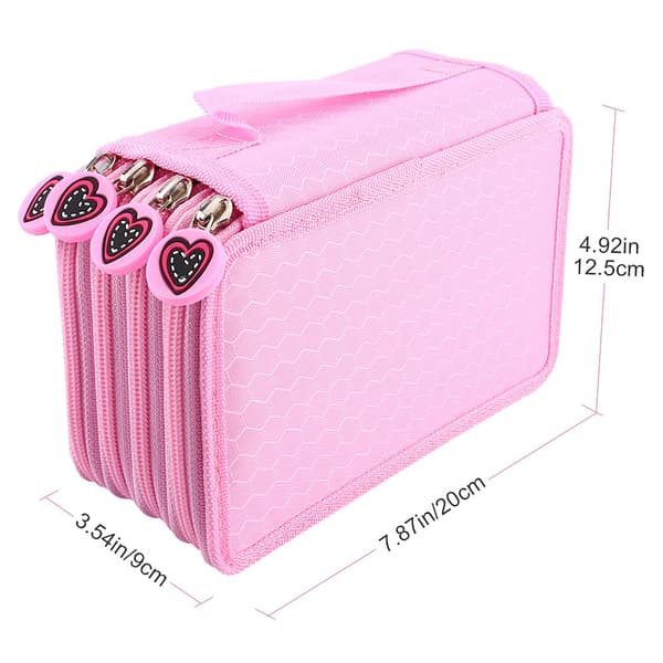 Stor Kapacitet Pink Oxford Multilags Blyant Organizer - 72 Stk