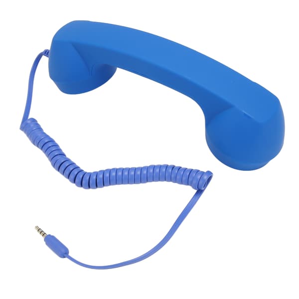 Retro Strålingssikker Kablet Telefon Headset 3.5mm Jack Blå for Smarttelefon Datamaskin