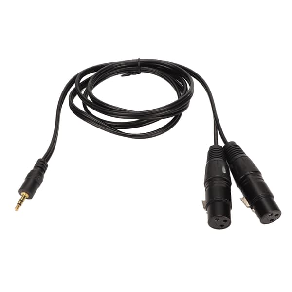 3,5 mm til dobbelt XLR stereokabel 1,5 meter Plug and Play 1/8 tommer han til dobbelt XLR hun Y-splitterkabel til PC smartphone
