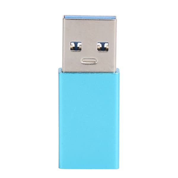 Typ C Hona till USB 3.0 Hane Snabb Laddningsadapter Blå Datortillbehör