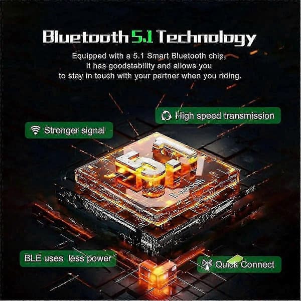 V6 Plus Bluetooth Motorcykelhjälm Headset med 1500M BT Intercom Kommunikatör för 6 Förare Vatten