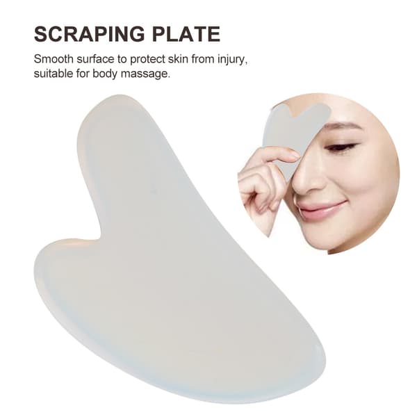 Naturlig Opal Gua Sha Skrapningsplatta Ansiktsmassager Kropp Hälsovårdsverktyg