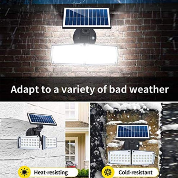 48 lights solar wall light microwave solar wall light human body induction double rotating head home, for indoor and out