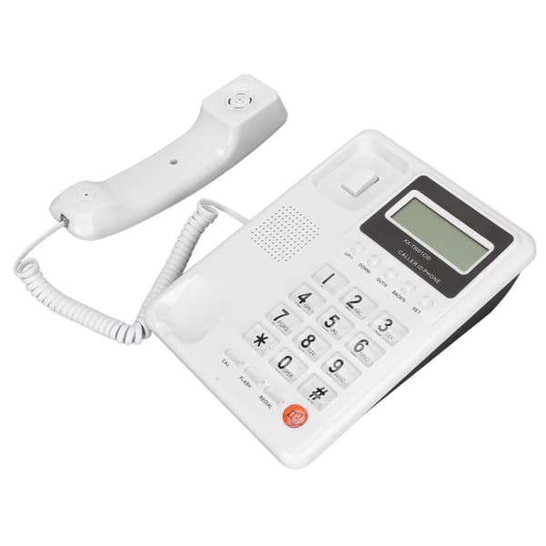 KXT8001CID Sladdtelefon FSK DTMF Dubbelsystem Nummerpresentation för Hemmakontor Hotell Vit