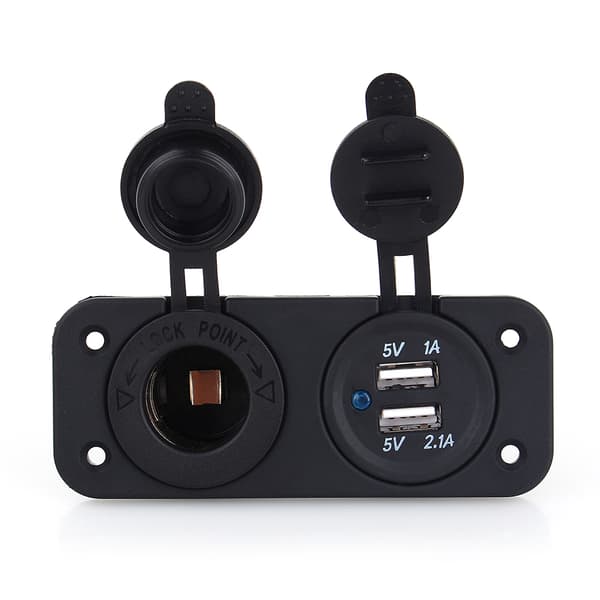 Dual USB Bil Auto Cigaret Tænder Stik Splitter 12V Oplader Strømadapter Udtag