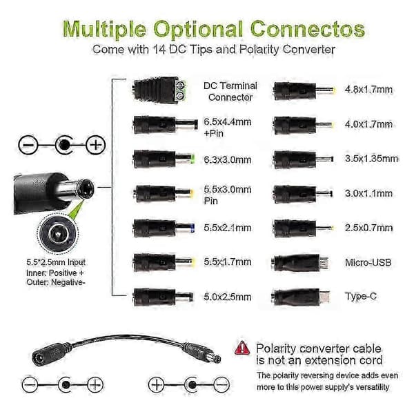 Universell strømforsyning 3V-36V 4A 144W Justerbar Variabel AC/DC-adapterlader, 100V-240V AC til DC