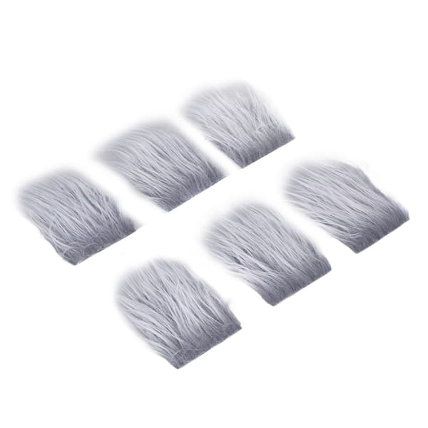 18 STK Forhåndskuttet Nissebart Fluffy Grå Kostymeflettebart med Trekuler for DIY Håndverkspynt