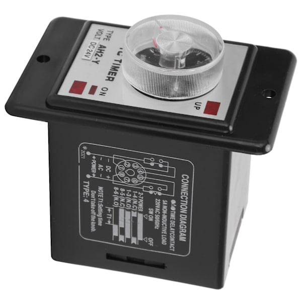 AH2 Y 60M Mini Tidsforsinkelsesrelæ 8 Ben Pointer Controller ABS Skal 24VDC Automationsudstyr