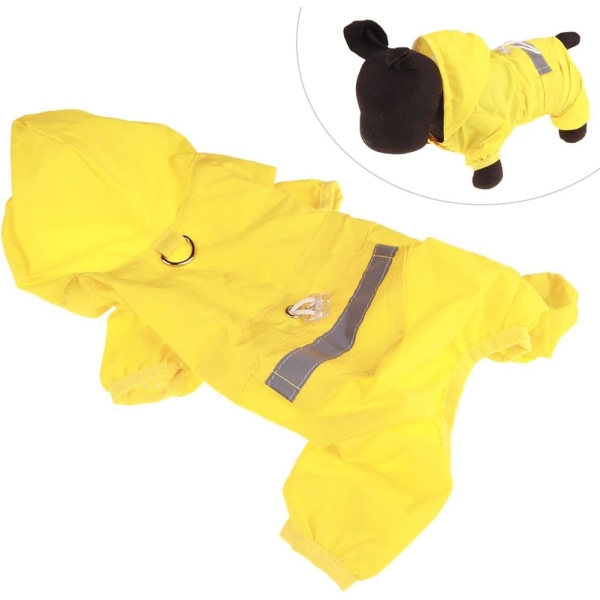 Lemmikkikoiran säädettävä vedenpitävä takki turvallisilla heijastinraidoilla S (keltainen)