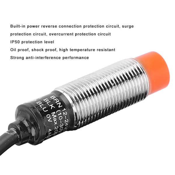 BERM Induktiv Nærhetsbryter 4mm Avstandsdeteksjonssensor DC10~30V 3-leder PNP NO