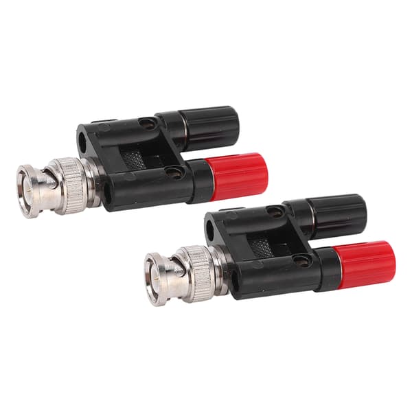 2 stk. BNC han til dobbelt 4 mm banan hun socket bindende post RF koaksial splitter adapter