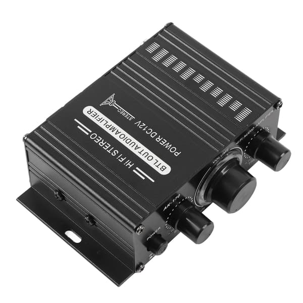 Bil Stereo Effektforsterker Dobbel Kanal USB SD AUX Bluetooth Stereo Mini 12V