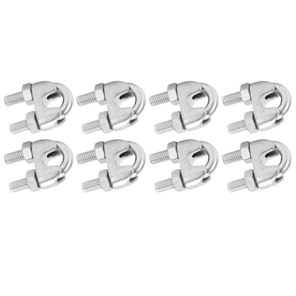 8 stk. 3/8 tommer M10 rustfritt stål vaierkabelklemme U-bolt salfeste