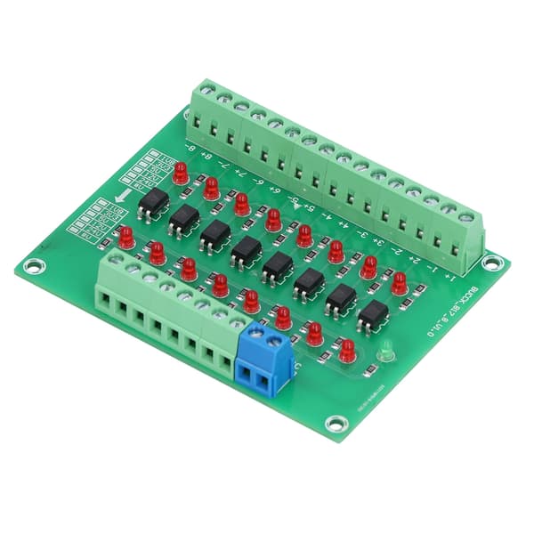 Optisk isolationsmodul 24V til 5V 8-kanals optokobler PLC-signalomformerkort