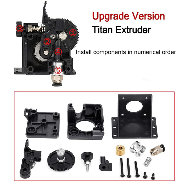 Titan Extruder Bowden Extruder För V6 Hotend 3d-skrivare Cr10 Ender 3-serien, mega S X-serien, 1,75 mm filament.