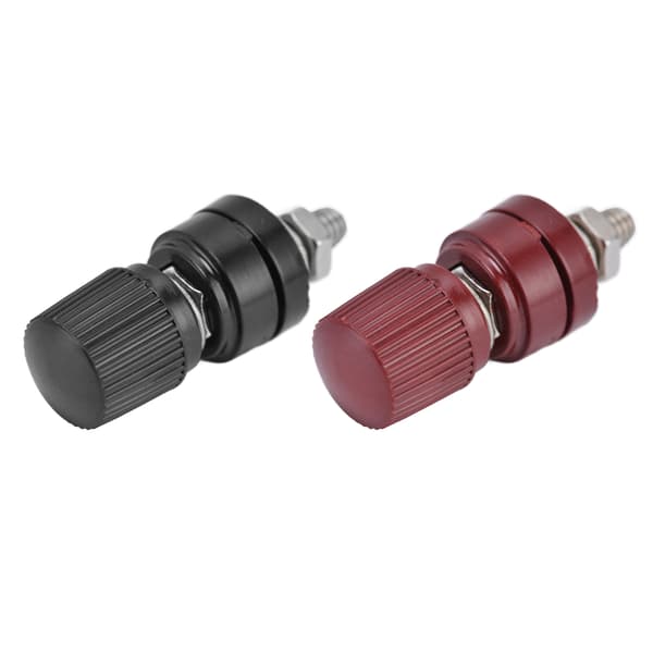 10 par M6 32mm Spændingsregulator Terminalblok Bindingsstolpe 0V-380V Rød Sort