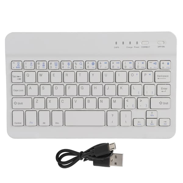 Mini Bluetooth -näppäimistö 59 näppäintä Kannettava tablettitietokone valkoinen 7 tuumaa HB028