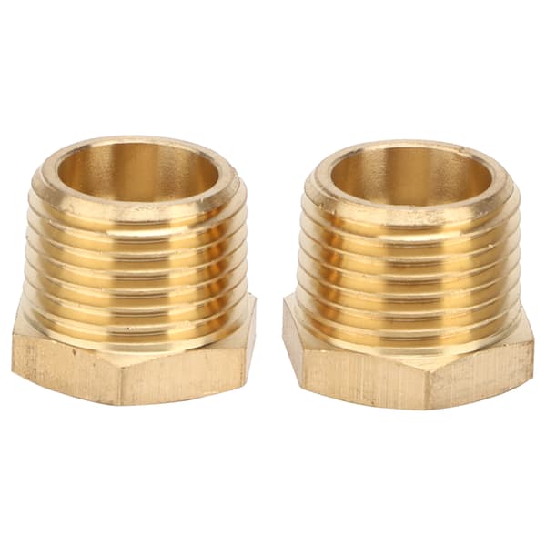 2 stk. Messing Hex Reducer Bøsning 1/2 NPT Han til 1/4 NPT Hun Rør Slange Adapter Biltilbehør